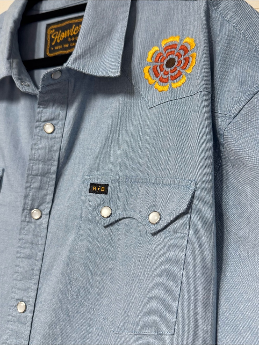 Howler Brothers Crosscut Deluxe Shirt Pearl Snap Size XL - Picture 8 of 13